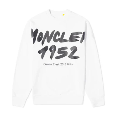 Moncler 1952 Logo Crewneck Sweatshirt White Men’s Long Sleeve 8098U8G00013001