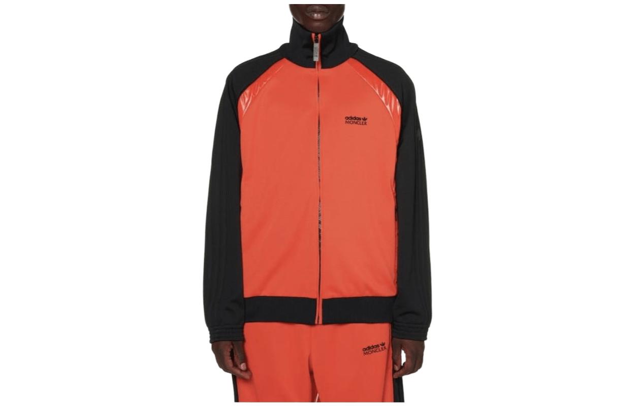 Moncler × adidas Originals FW23 Unisex Logo Patchwork Raglan Sleeve Jacket Orange I209S8G00003M2291F93