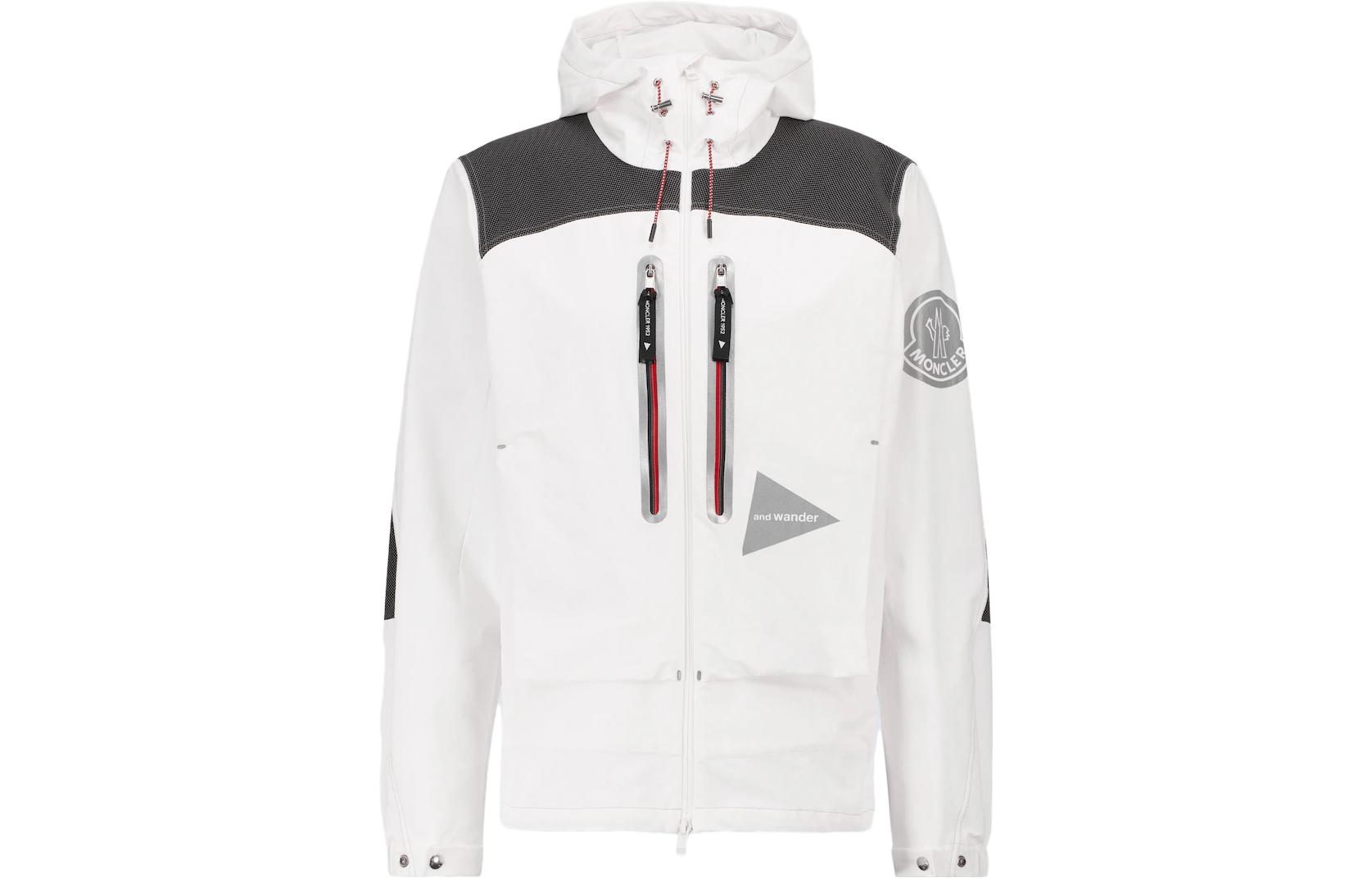 Moncler × and wander Collaboration White Zip-Up Hooded Jacket G20921A00016595EF034