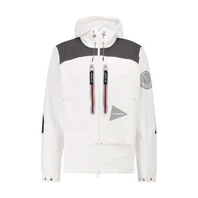 Moncler × and wander Collaboration White Zip-Up Hooded Jacket G20921A00016595EF034