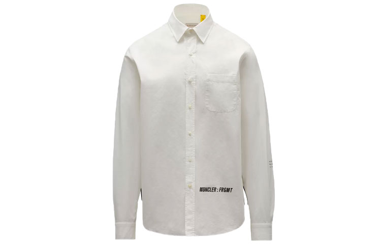 Moncler × FRGMT Hiroshi Fujiwara Logo Print Long Sleeve Shirt White G209U2F00001595FO032