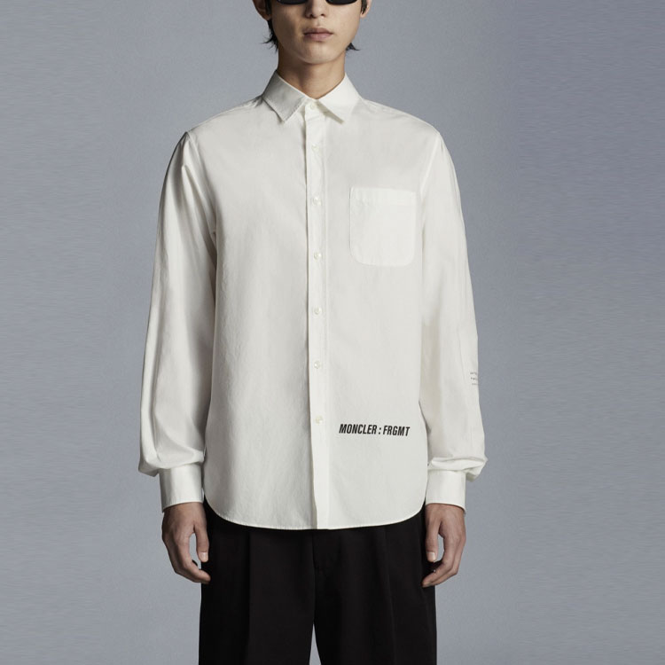Lookbook モンクレール × FRGMT 藤原ヒロシ ロゴプリント 長袖シャツ ホワイト G209U2F00001595FO032