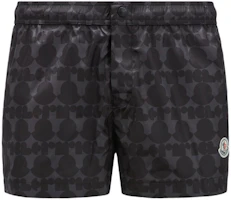 Order Moncler 可調節腰圍游泳短褲 黑/灰 全版印花 J10912C00016597KQS98