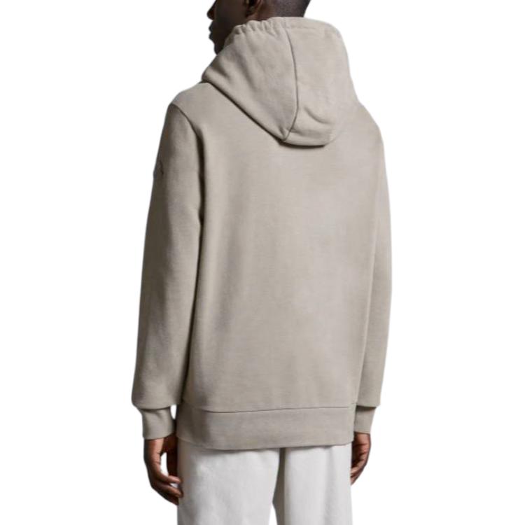 Shop Moncler Hoodie Beige Pullover Lengan Panjang dengan Cetak Huruf. J10918G0003089AHE22E