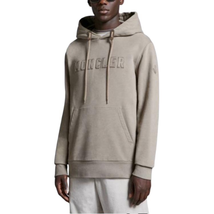 Purchase Moncler Hoodie Beige Pullover Lengan Panjang dengan Cetak Huruf. J10918G0003089AHE22E