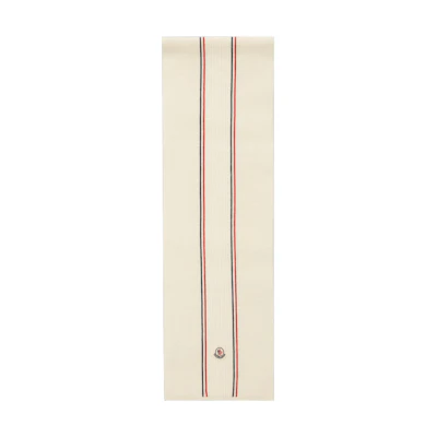 Moncler Beige Knitted Scarf with Tri-Color Inlay Design. I20913C00007M1131034