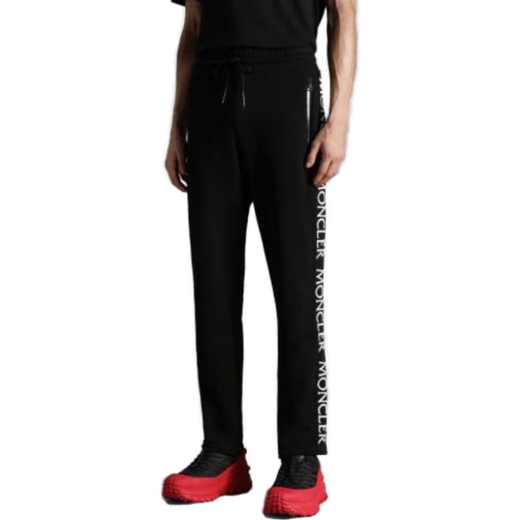 Lookbook Pantalones Negros Casuales Moncler con Cordón Ajustable. I20918H00011V8183999