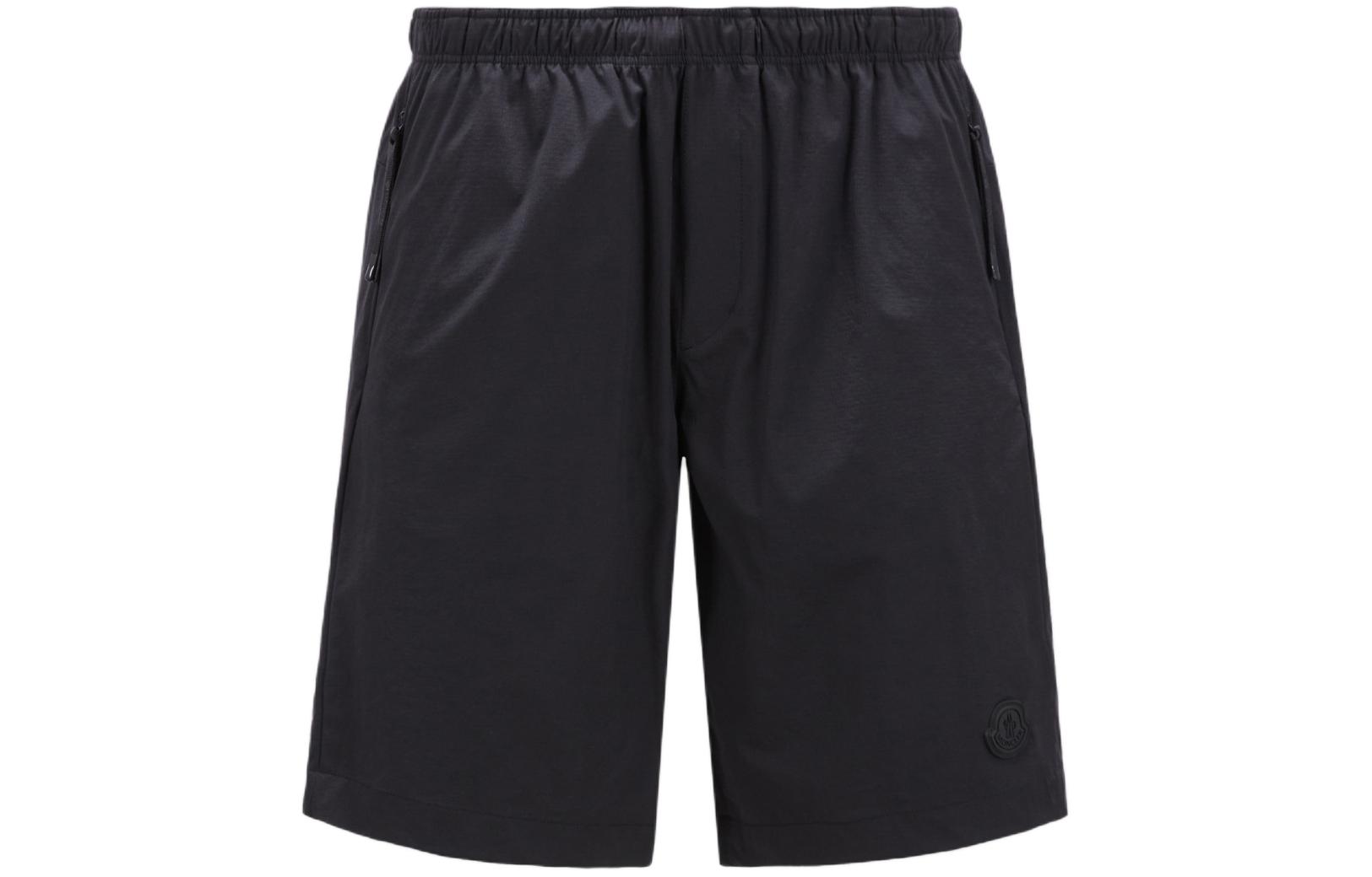 Moncler  Black Casual Shorts with Logo Patch and Metal Eyelet Design. J10912B00004597EN999