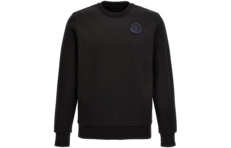 Moncler  Black Colorblock Logo Print Crewneck Long Sleeve Sweatshirt 8G00067809KX999
