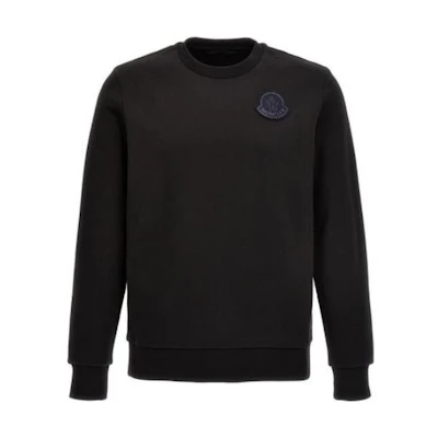 Moncler Black Colorblock Logo Print Crewneck Long Sleeve Sweatshirt 8G00067809KX999