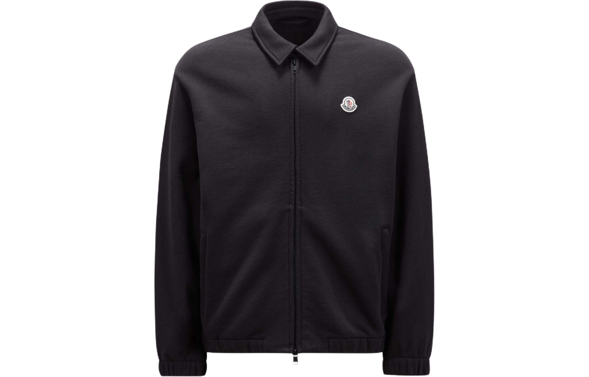 Order Moncler 黑色棉質抓毛拉鍊襯衫外套 J10918G0005889AEN998