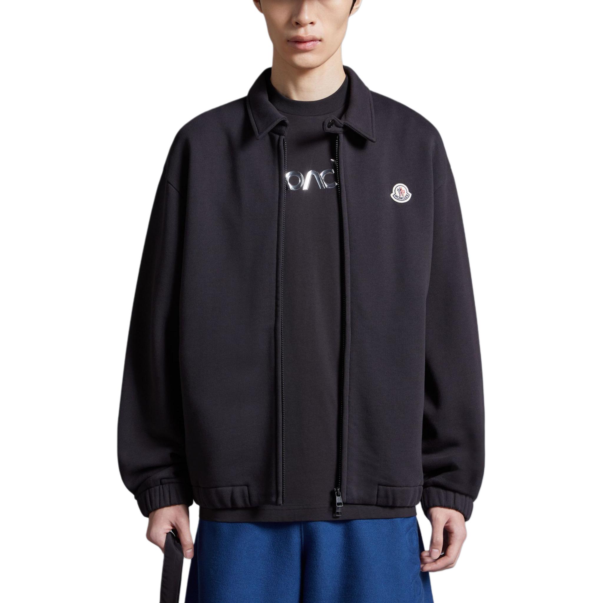 Lookbook Moncler 黑色棉質抓毛拉鍊襯衫外套 J10918G0005889AEN998