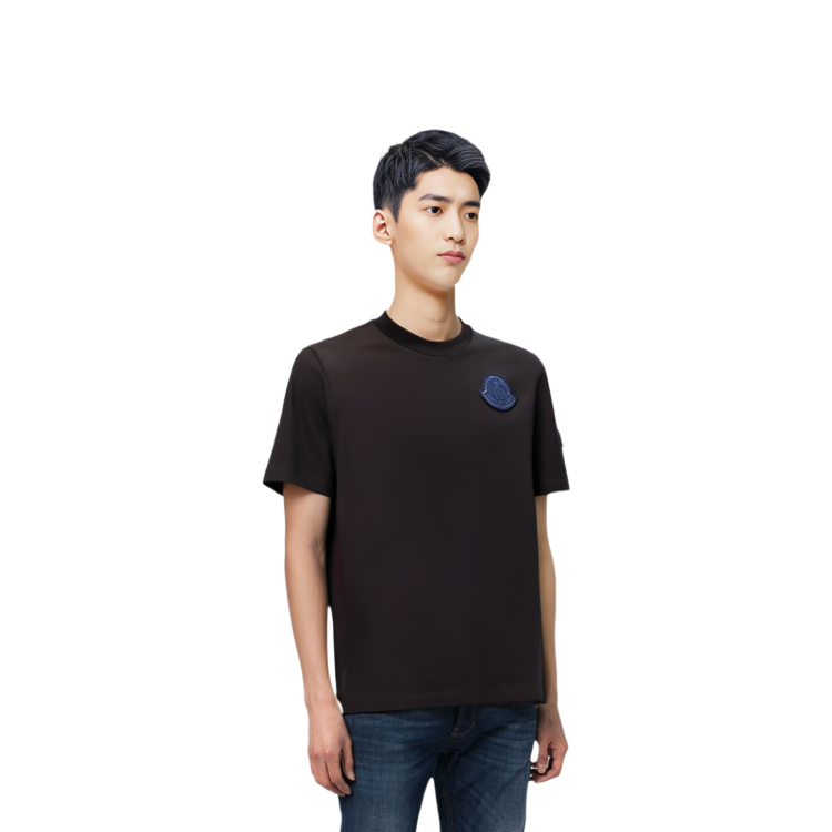 Cheap Moncler Baju-T Lengan Pendek Hitam Kapas Knit I20918C0006983927999