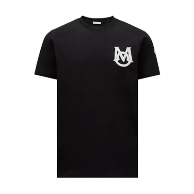 Moncler Black Crew Neck Logo Patch Short Sleeve T-Shirt. J20918C000218390T999