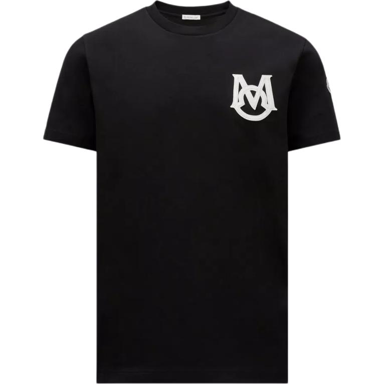 Order Camiseta Moncler Negra Cuello Redondo Logo Parche Manga Corta. J20918C000218390T999