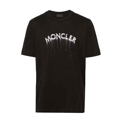 Moncler Black Crewneck Letter Print Short Sleeve T-Shirt J10918C0000289A17999