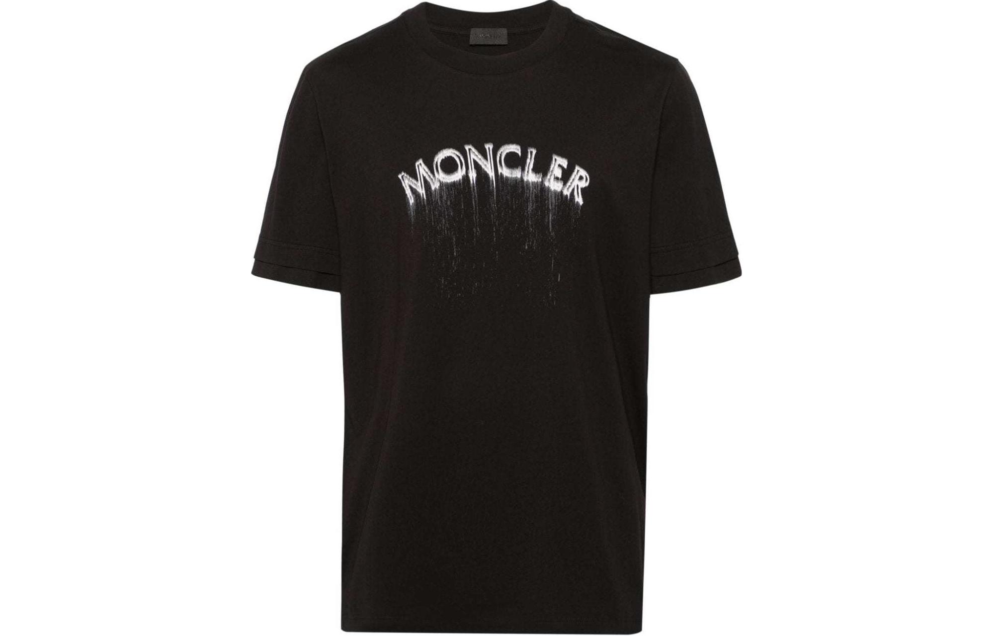 Order Moncler  Black Crewneck Letter Print Short Sleeve T-Shirt J10918C0000289A17999