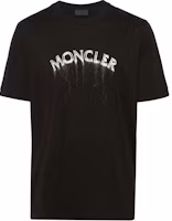 Order モンクレール ブラック クルーネック レタープリント 半袖 Tシャツ J10918C0000289A17999
