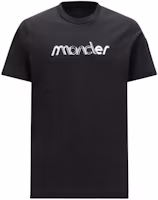 Moncler Black Crewneck Loose Fit Logo Graphic Short Sleeve T-Shirt. J10918C0005689AJS998 Moncler Black Crewneck Loose Fit Logo Graphic Short Sleeve T-Shirt. J10918C0005689AJS998