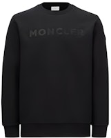 Moncler Black Crewneck Sweatshirt with Letter Print Long Sleeves. J10918G0004089AHS999 Moncler Black Crewneck Sweatshirt with Letter Print Long Sleeves. J10918G0004089AHS999