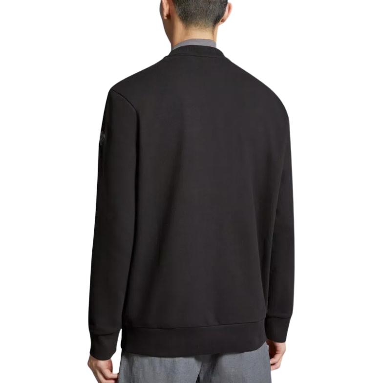 Shop Moncler Baju Gelap Crewneck dengan Cetakan Huruf & Lengan Panjang. J10918G0004089AHS999