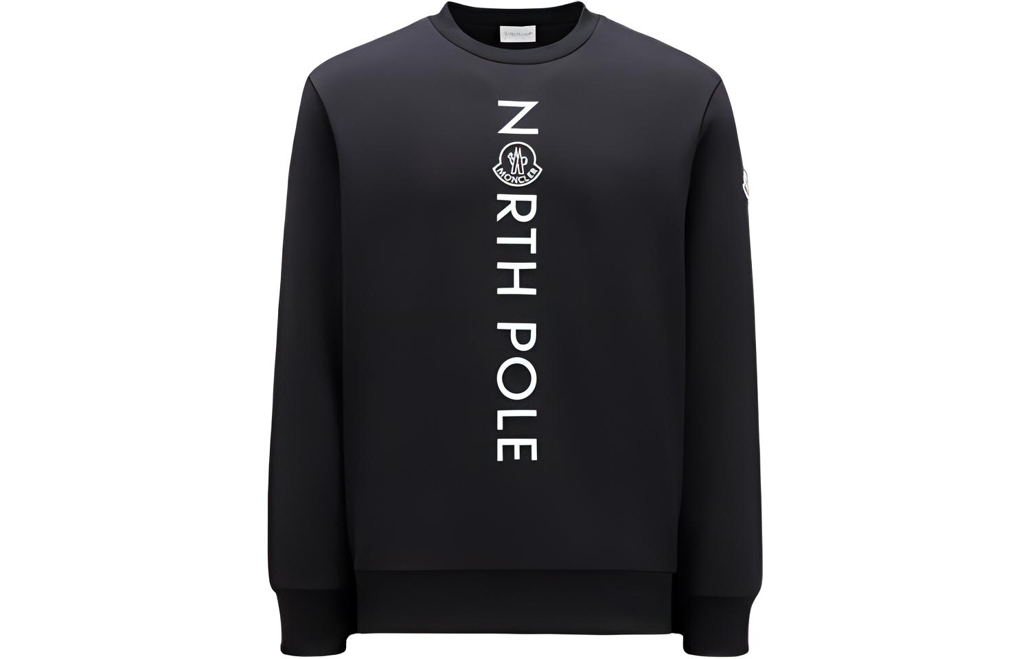 Moncler  Black Crewneck Sweatshirt with Logo Letter Print Design. I20918G00028809KF999