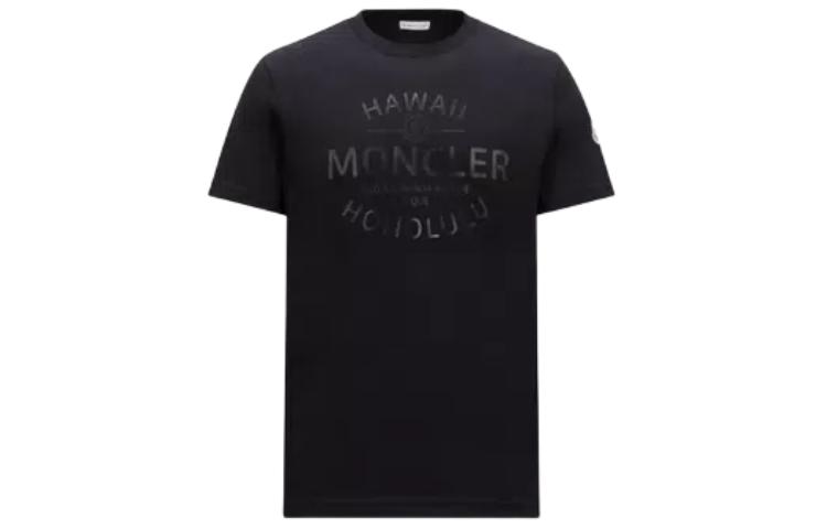 Order Moncler  Black Crewneck T-Shirt with Letter Logo Print. J10918C0004089AJS999