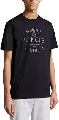 Moncler Black Crewneck T-Shirt with Letter Logo Print. J10918C0004089AJS999 Purchase Moncler Black Crewneck T-Shirt with Letter Logo Print. J10918C0004089AJS999