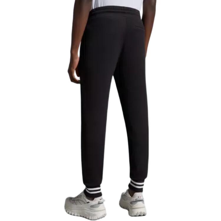 Purchase Moncler  Black Elastic Waist Casual Pants Mid-Waist Solid Color J10918H00017809KR999