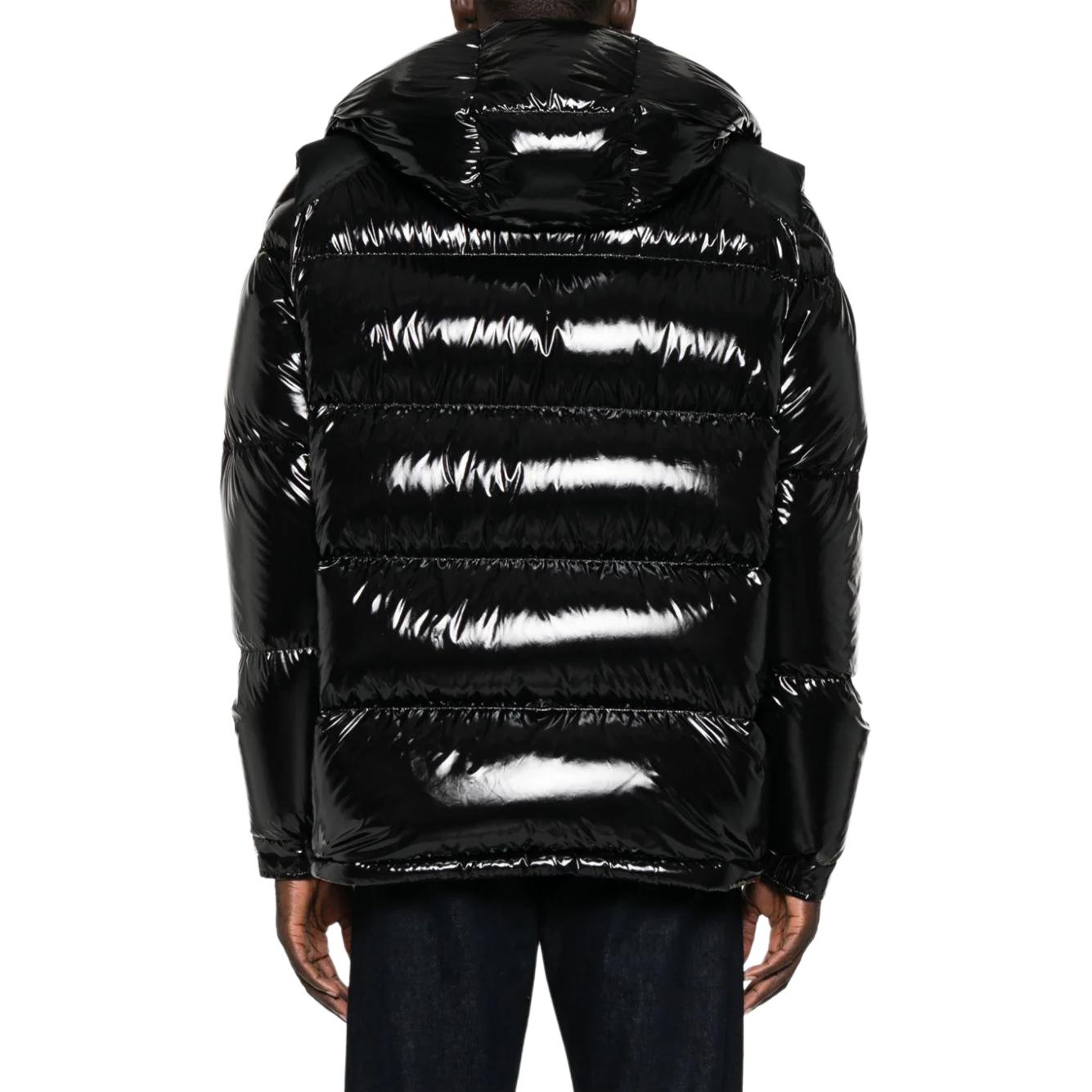 Moncler  Black Glossy Down Jacket with Hood and Full Zip. I20911A0014959607 圖 4