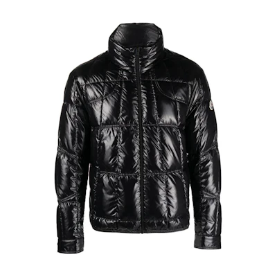 Moncler Black Glossy Logo Badge Long Sleeve Jacket. I20911A00153595GJ
