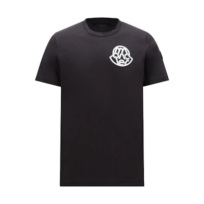 Moncler Black Graphic Print Crew Neck Short Sleeve T-Shirt J10918C0004689AJS998
