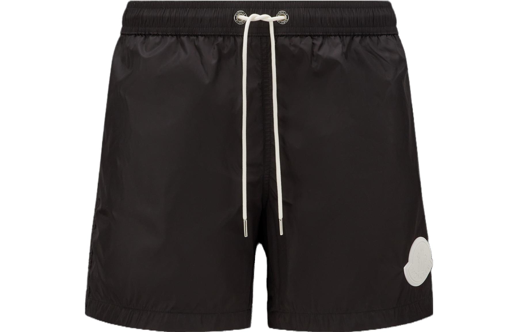 Moncler  Black Graphic Print Loose-Fit Straight-Leg Casual Shorts. I10912C0001653326999