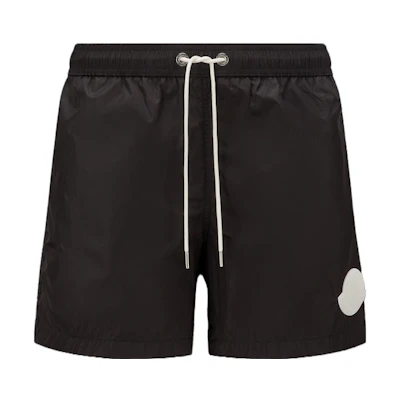 Moncler Black Graphic Print Loose-Fit Straight-Leg Casual Shorts. I10912C0001653326999