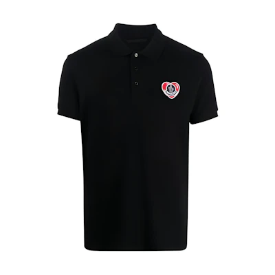 Moncler Black Heart Logo Slim Fit Short Sleeve Polo Shirt I20918A0001084556999