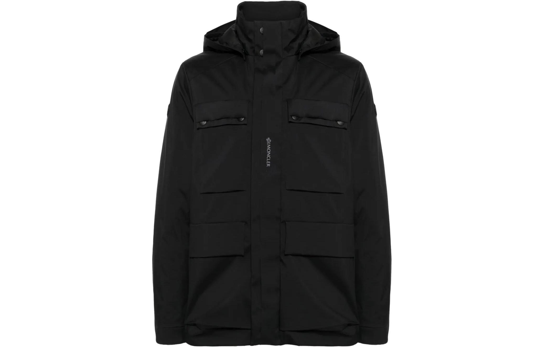 Moncler  Black Hooded Zip-Up Slim Fit Long Sleeve Jacket J10911B0000159754999