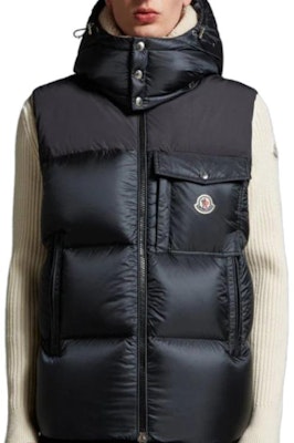 몽클레어 블랙 후드 집업 베스트 컬러블록 로고 자수 I20911A000565967G999 Shop 몽클레어 블랙 후드 집업 베스트 컬러블록 로고 자수 I20911A000565967G999