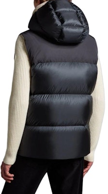 몽클레어 블랙 후드 집업 베스트 컬러블록 로고 자수 I20911A000565967G999 Purchase 몽클레어 블랙 후드 집업 베스트 컬러블록 로고 자수 I20911A000565967G999