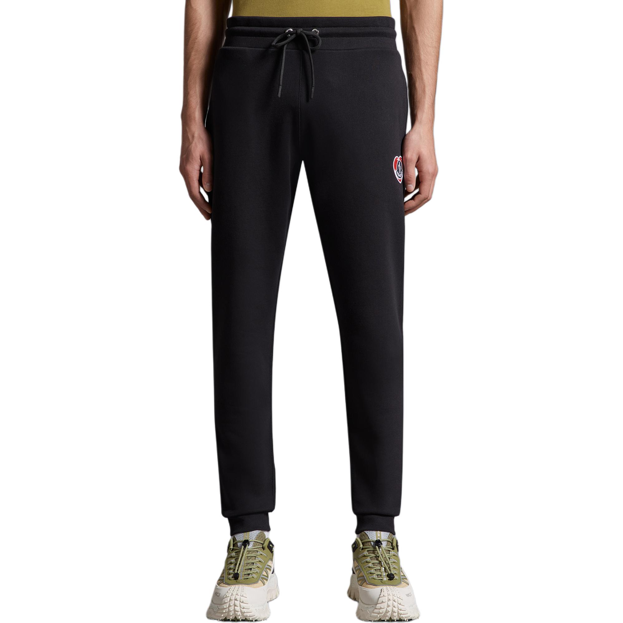 Shop Moncler Celana Jogger Hitam dengan Logo dan Tali Serut. J10918H00005899V4999