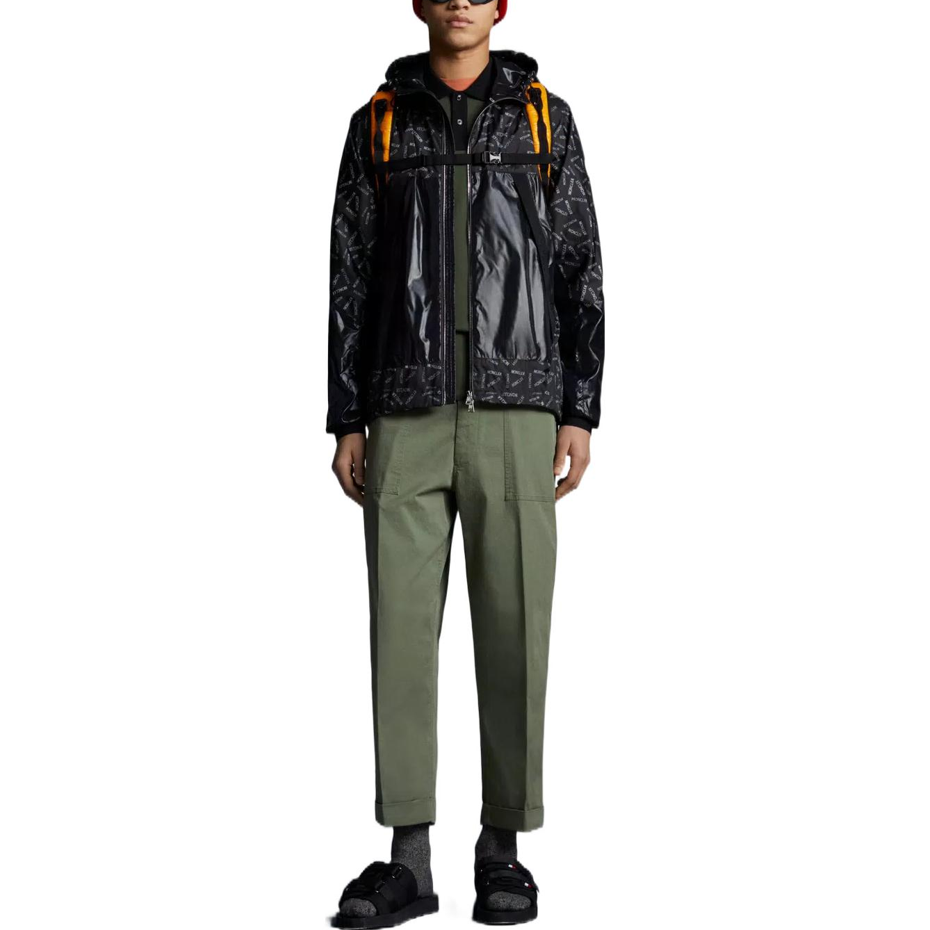 Lookbook Moncler  Black Letter Logo Print Patchwork Hooded Jacket. H10911A00133595Y8990