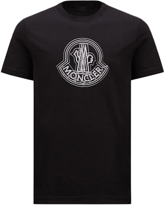 Moncler Black Letter Print Casual Crewneck T-Shirt. J10918C0002889A17999 Buy Moncler Black Letter Print Casual Crewneck T-Shirt. J10918C0002889A17999