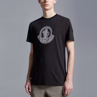 Purchase モンクレール ブラック レタープリント カジュアル クルーネック Tシャツ. J10918C0002889A17999