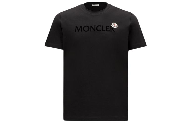 Moncler  Black Logo Crewneck Short Sleeve T-Shirt. J10918C000578390T999