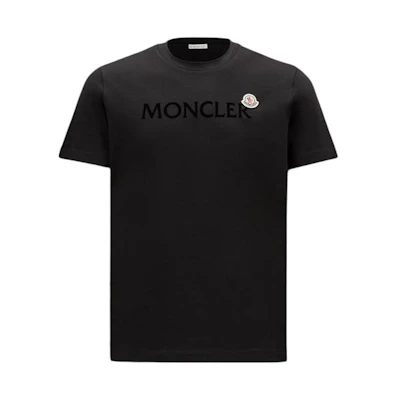 Moncler Black Logo Crewneck Short Sleeve T-Shirt. J10918C000578390T999