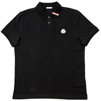 Moncler Kemeja-T Hitam Logo Patch Polo Lengan Pendek Kasual. 8A00030899UR999 Order Moncler Kemeja-T Hitam Logo Patch Polo Lengan Pendek Kasual. 8A00030899UR999