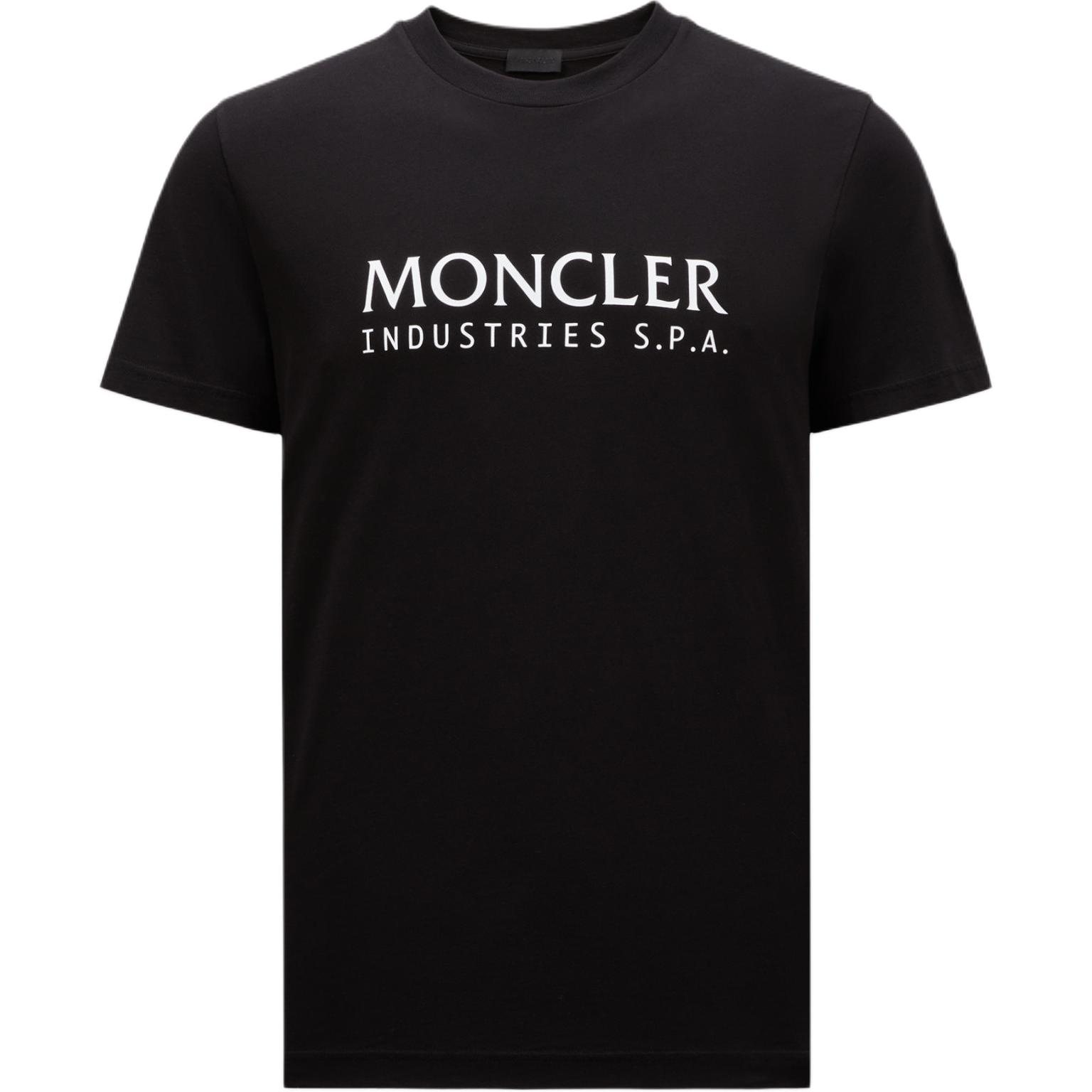 Moncler  Black Logo Print Casual Crewneck T-Shirt J20918C0001489A17999