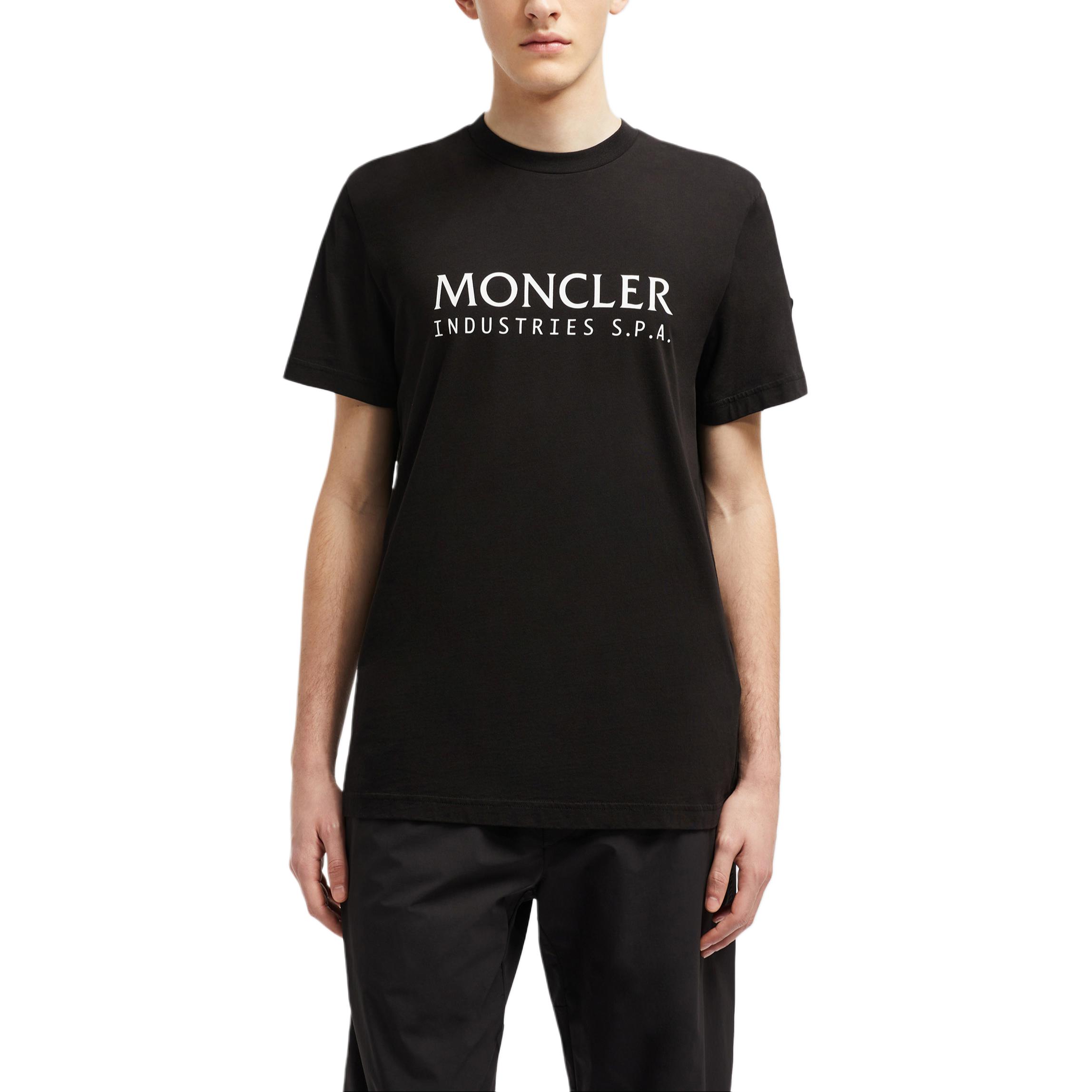 Shop 蒙口 黑色Logo印花休闲圆领T恤 J20918C0001489A17999