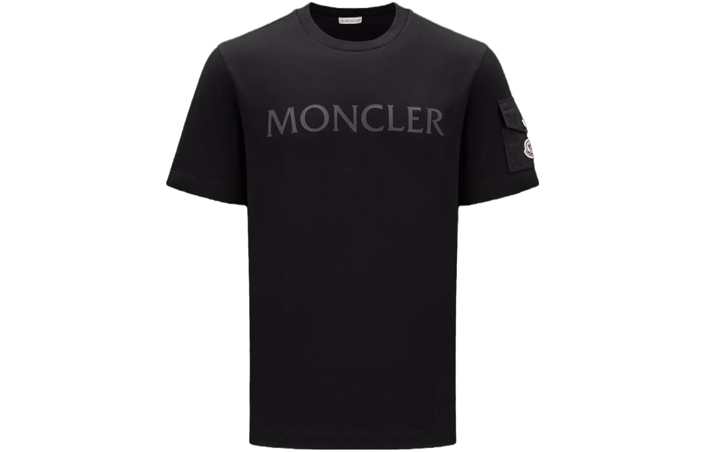 Order 몽클레르 블랙 로고 프린트 크루넥 티셔츠 I20918C000088390T999