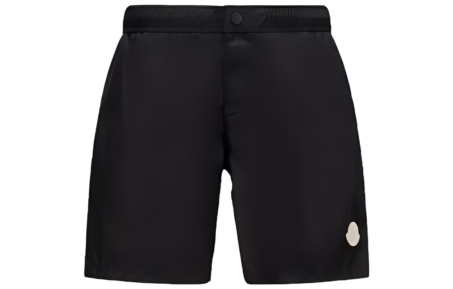 Moncler  Black Logo Print Drawstring Loose Fit Shorts. I10912C0001453326997
