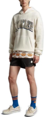 Moncler Black Logo Print Drawstring Loose Fit Shorts. I10912C0001453326997 Lookbook Moncler Black Logo Print Drawstring Loose Fit Shorts. I10912C0001453326997